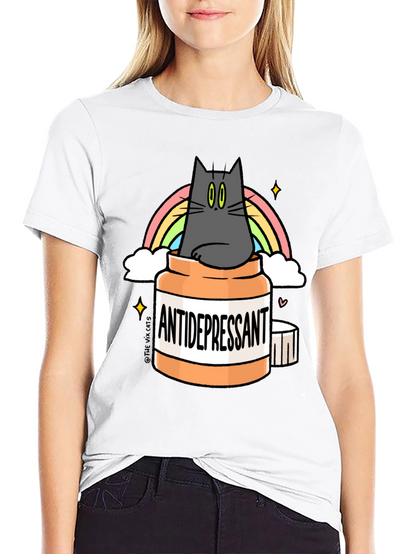 Camiseta Antidepresivo Gatuno - Humor y Estilo