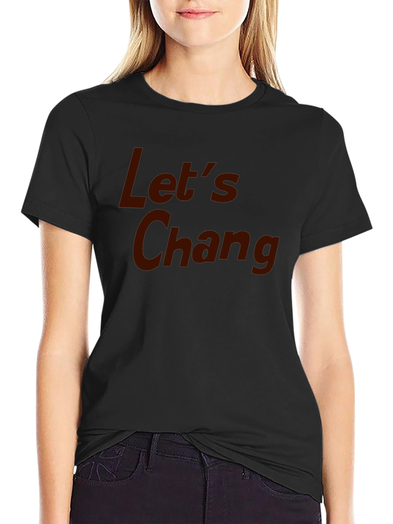 Camiseta Negra con Texto Lets Chang