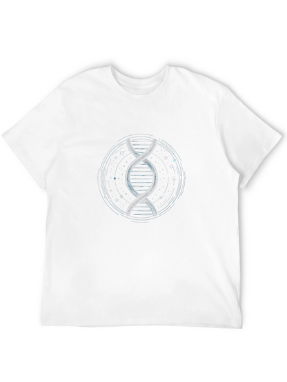 Camiseta Negra con Diseño ADN Espiral Circular