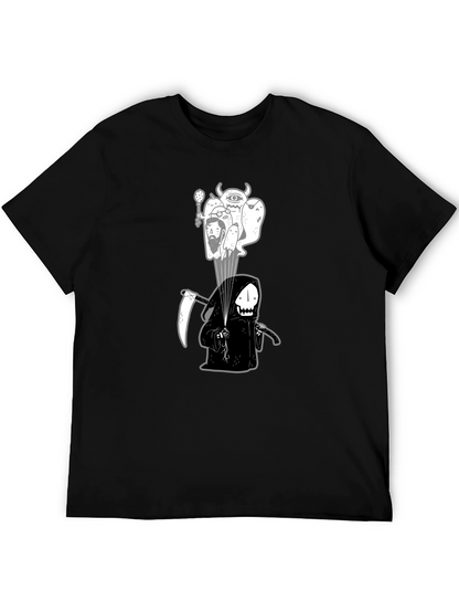 Camiseta negra con ilustración de la Parca y espíritus
