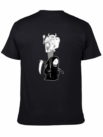Camiseta negra con ilustración de la Parca y espíritus