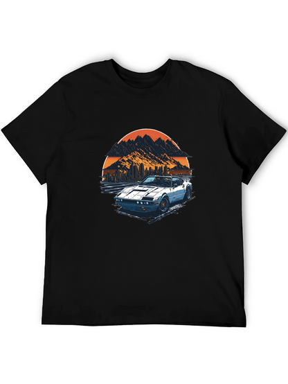 Camiseta Negra con Diseño de Coche Retro