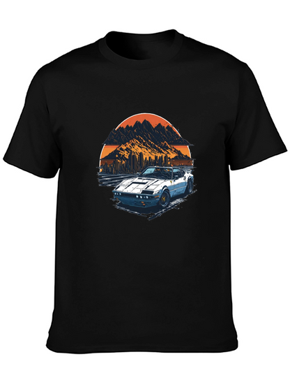 Camiseta Negra con Diseño de Coche Retro
