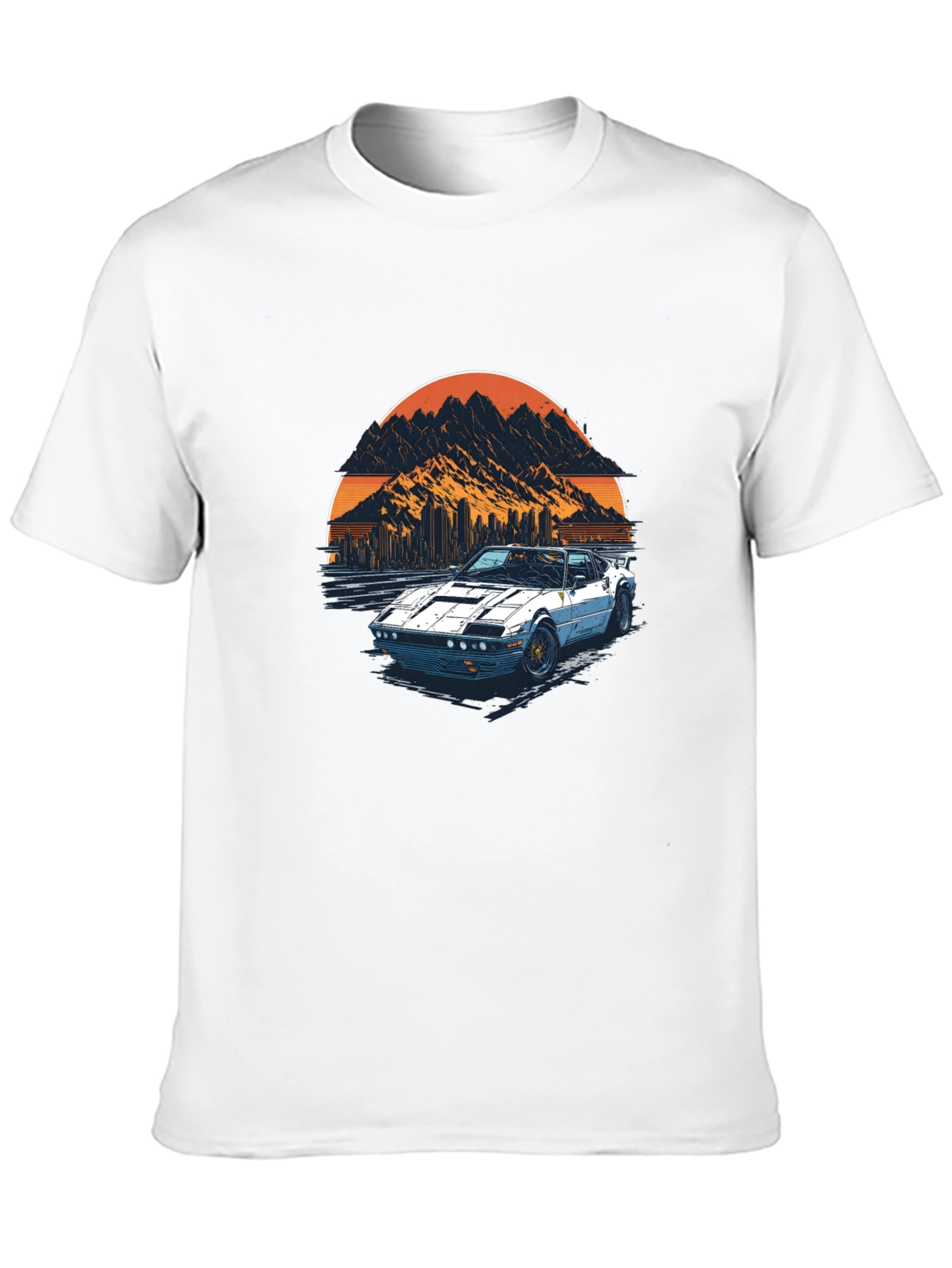 Camiseta Negra con Diseño de Coche Retro