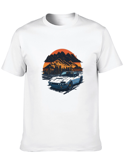 Camiseta Negra con Diseño de Coche Retro