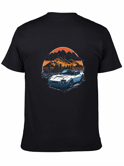 Camiseta Negra con Diseño de Coche Retro