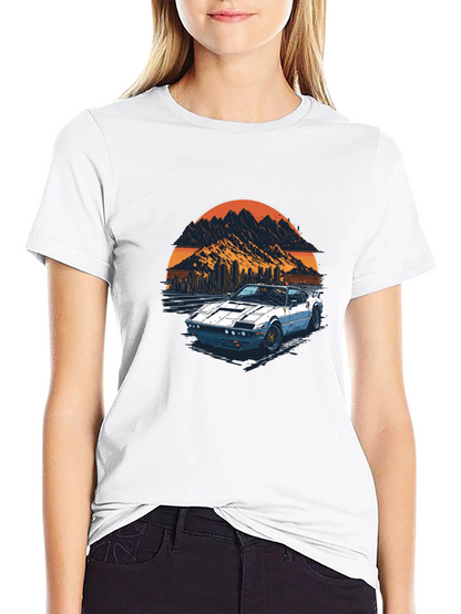 Camiseta Negra con Diseño de Coche Retro