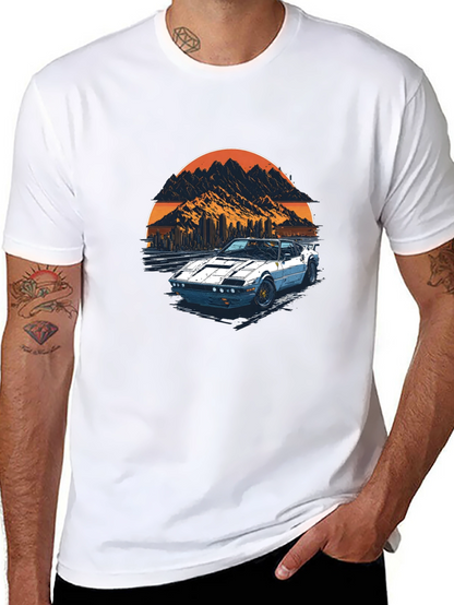 Camiseta Negra con Diseño de Coche Retro