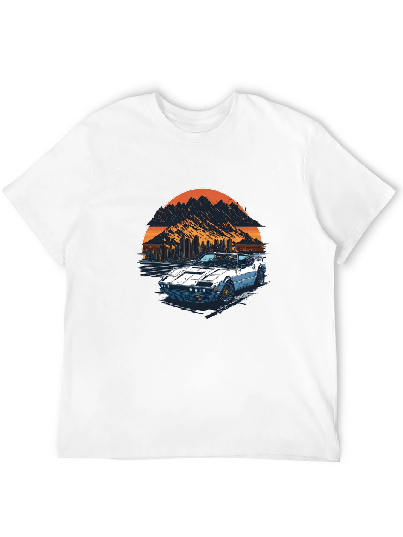 Camiseta Negra con Diseño de Coche Retro