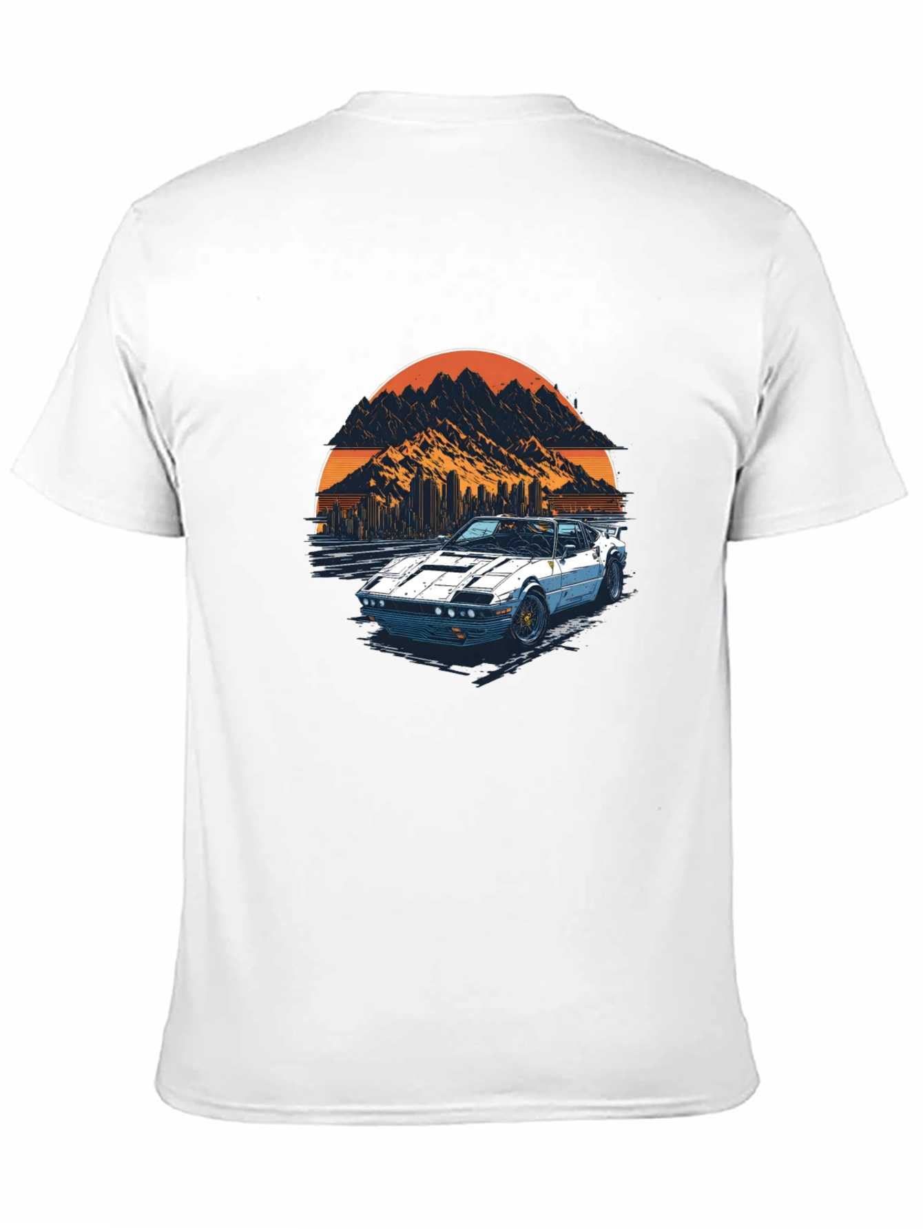 Camiseta Negra con Diseño de Coche Retro