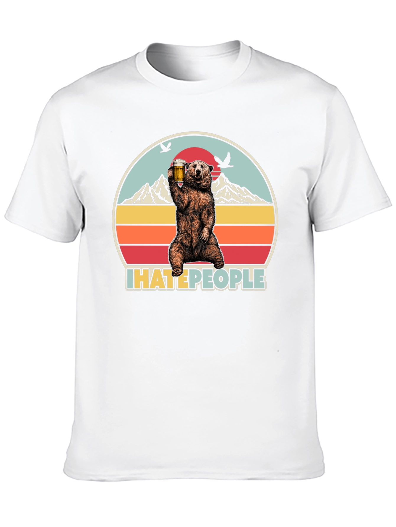 Camiseta Oso I Hate People - Diseño Divertido