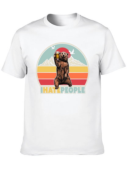 Camiseta Oso I Hate People - Diseño Divertido