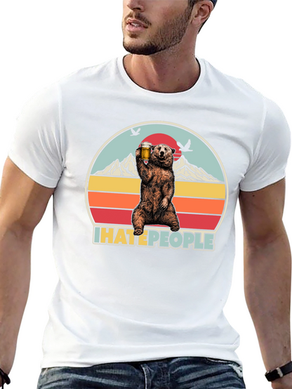 Camiseta Oso I Hate People - Diseño Divertido