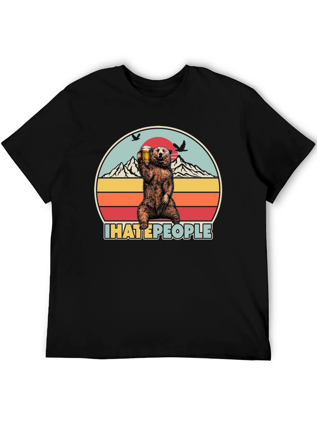 Camiseta Oso I Hate People - Diseño Divertido