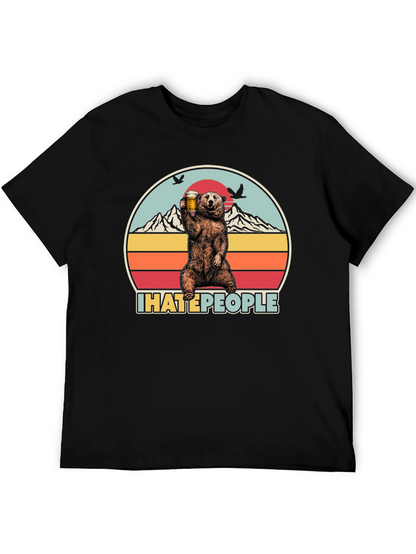 Camiseta Oso I Hate People - Diseño Divertido