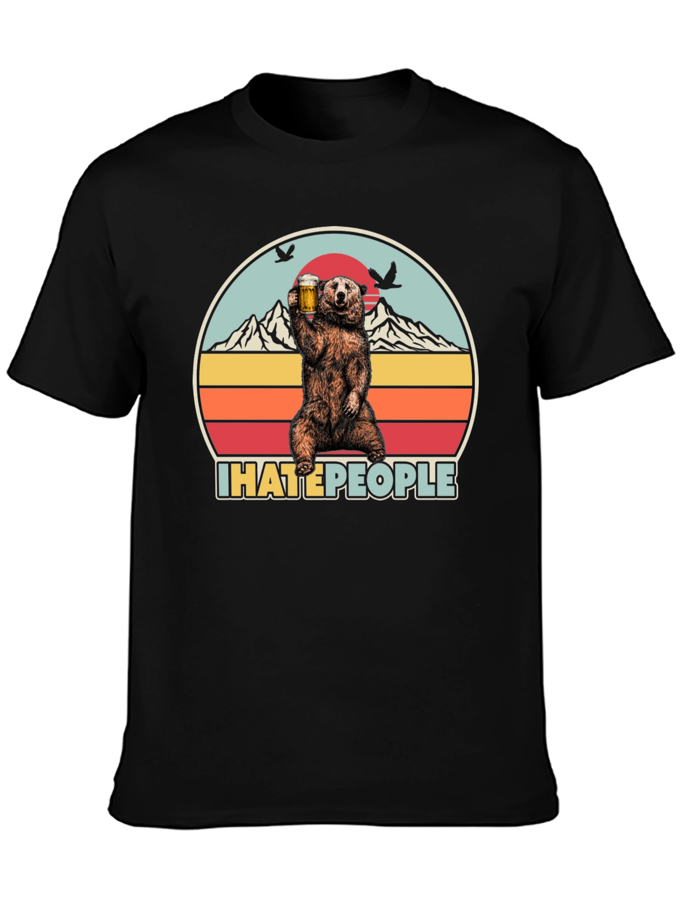 Camiseta Oso I Hate People - Diseño Divertido