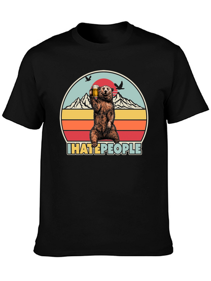 Camiseta Oso I Hate People - Diseño Divertido