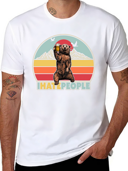 Camiseta Oso I Hate People - Diseño Divertido