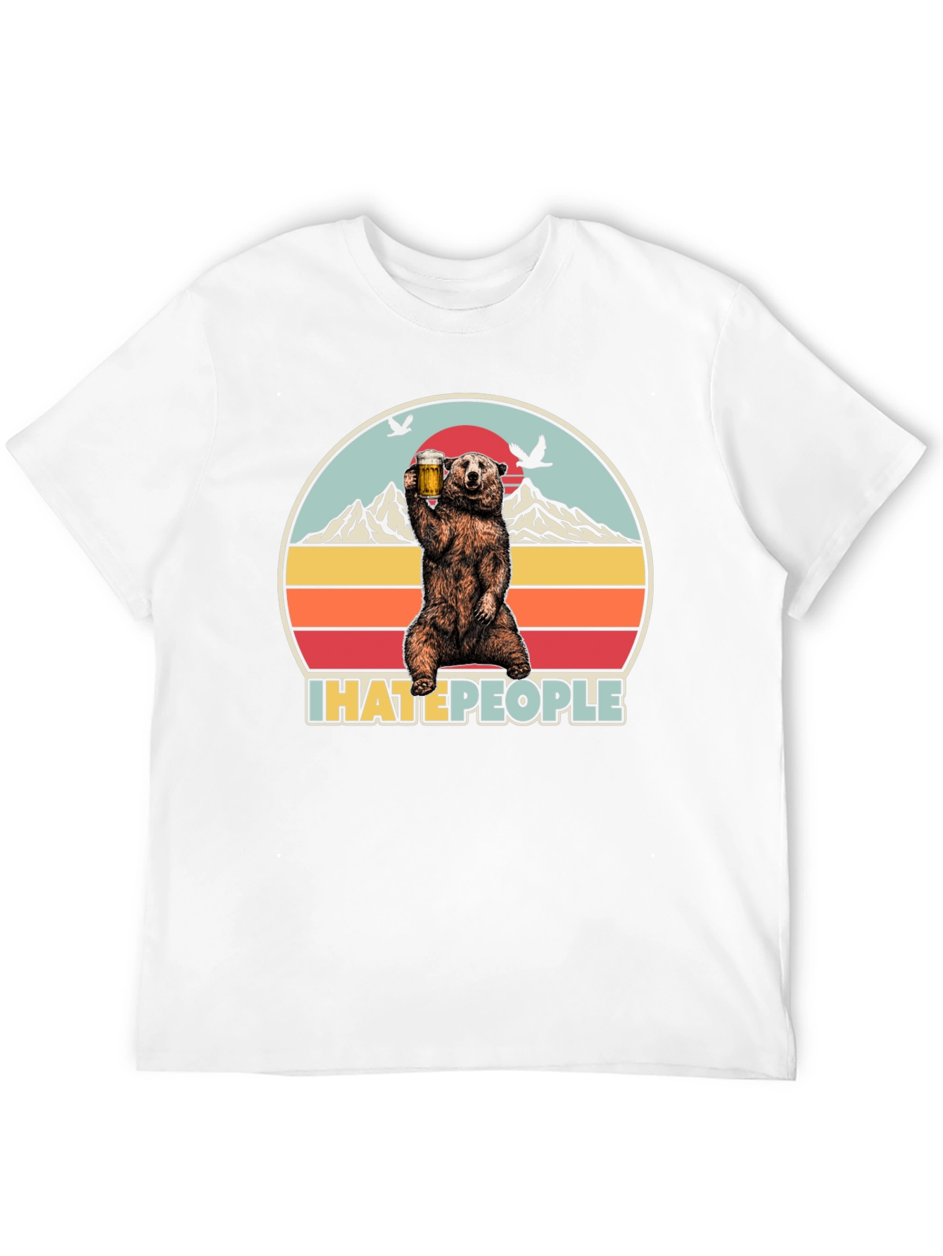 Camiseta Oso I Hate People - Diseño Divertido