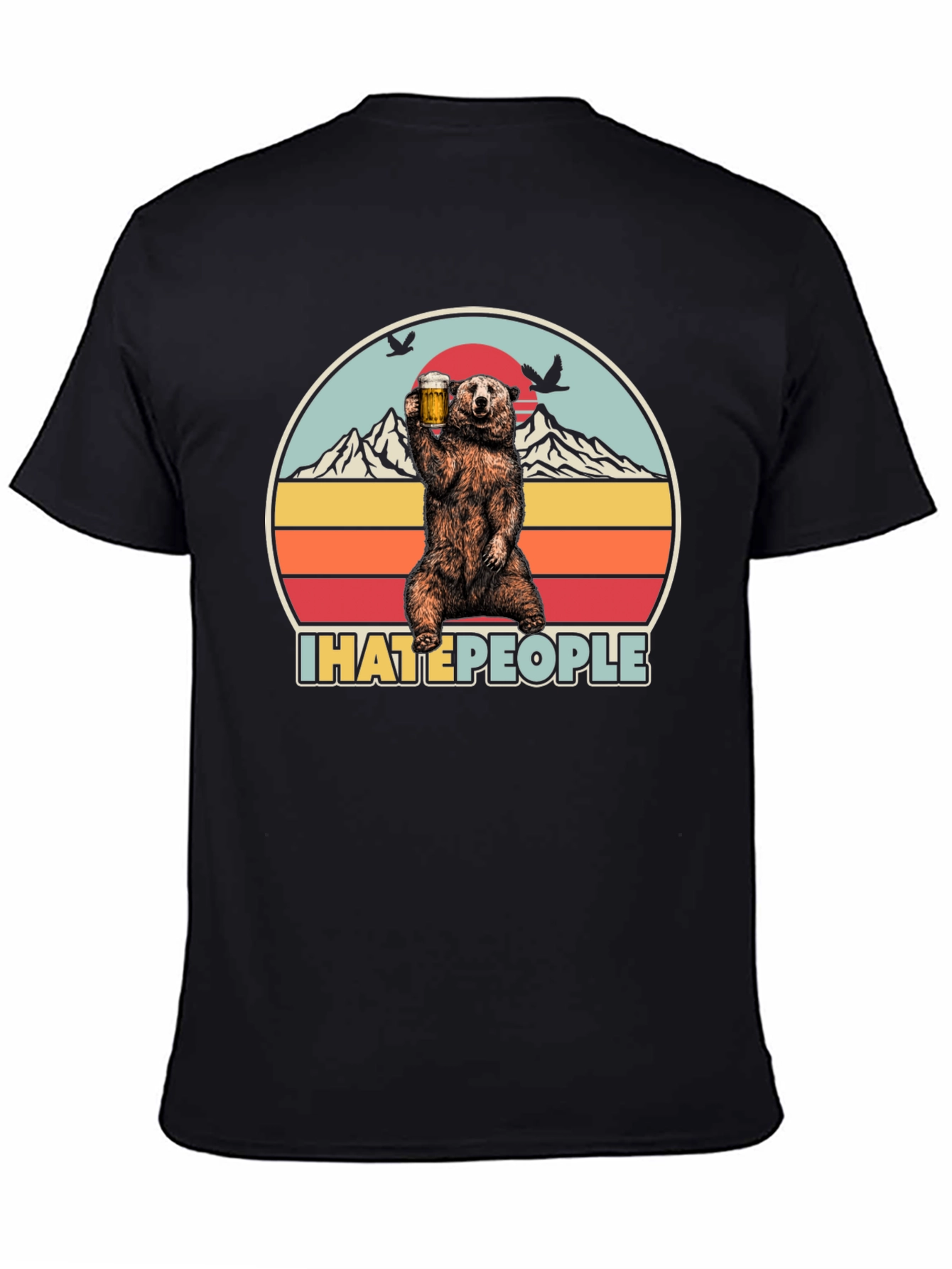 Camiseta Oso I Hate People - Diseño Divertido