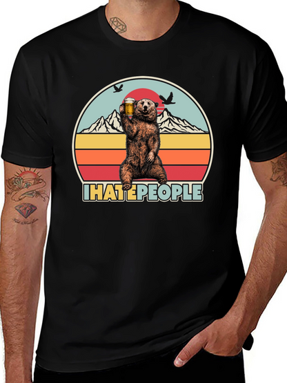 Camiseta Oso I Hate People - Diseño Divertido