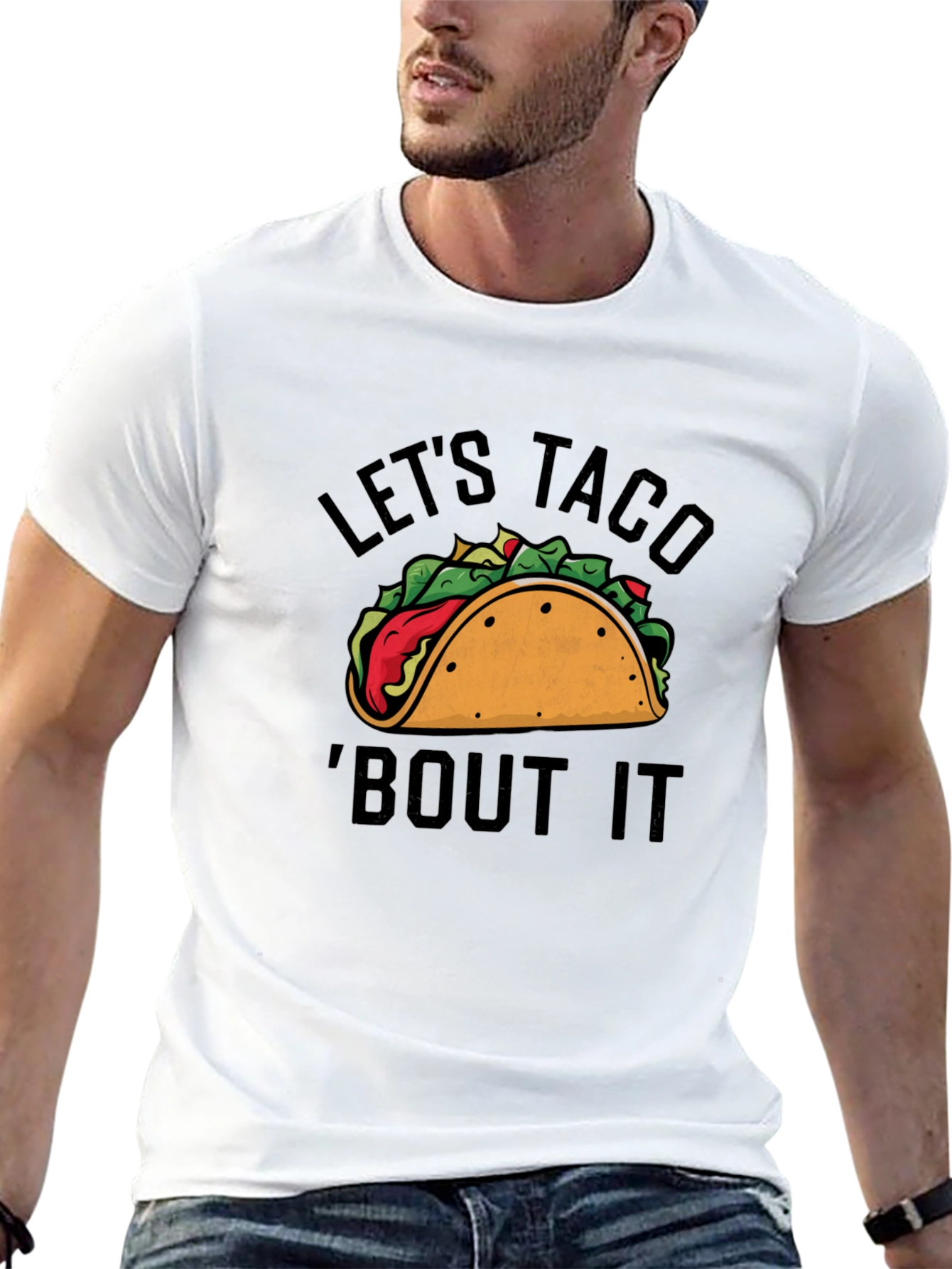 Camiseta Negra con Estampado Lets Taco Bout It