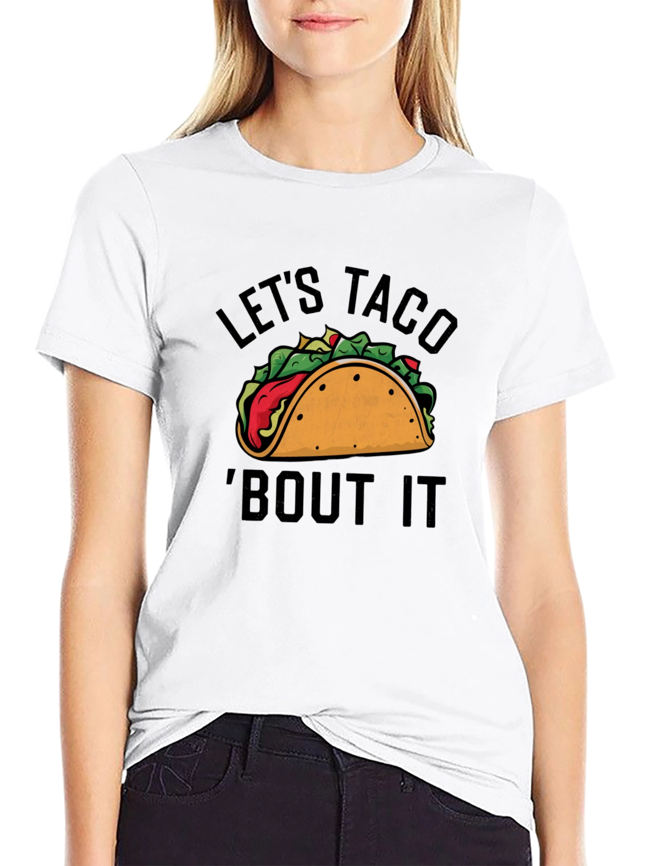 Camiseta Negra con Estampado Lets Taco Bout It