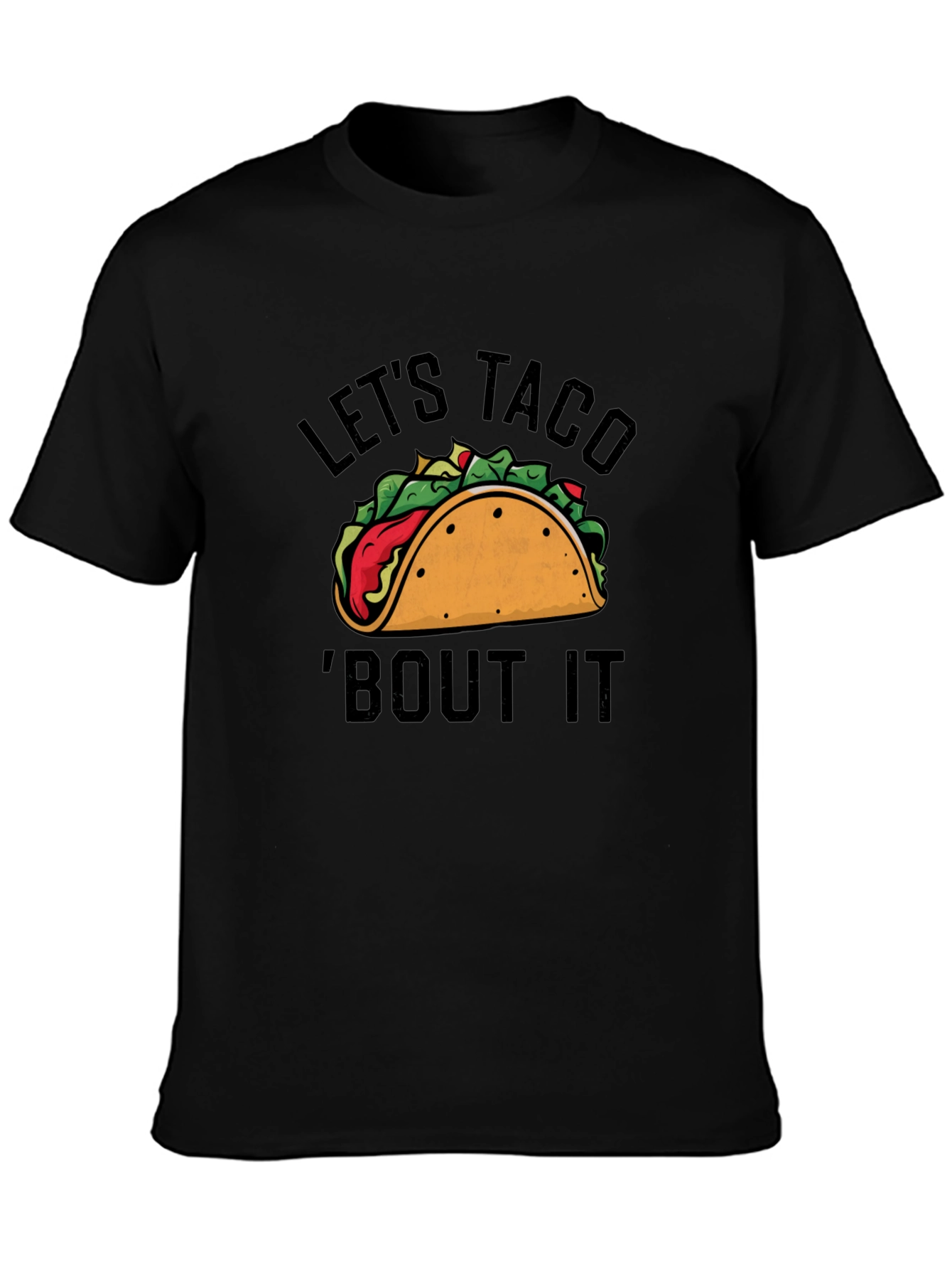 Camiseta Negra con Estampado Lets Taco Bout It