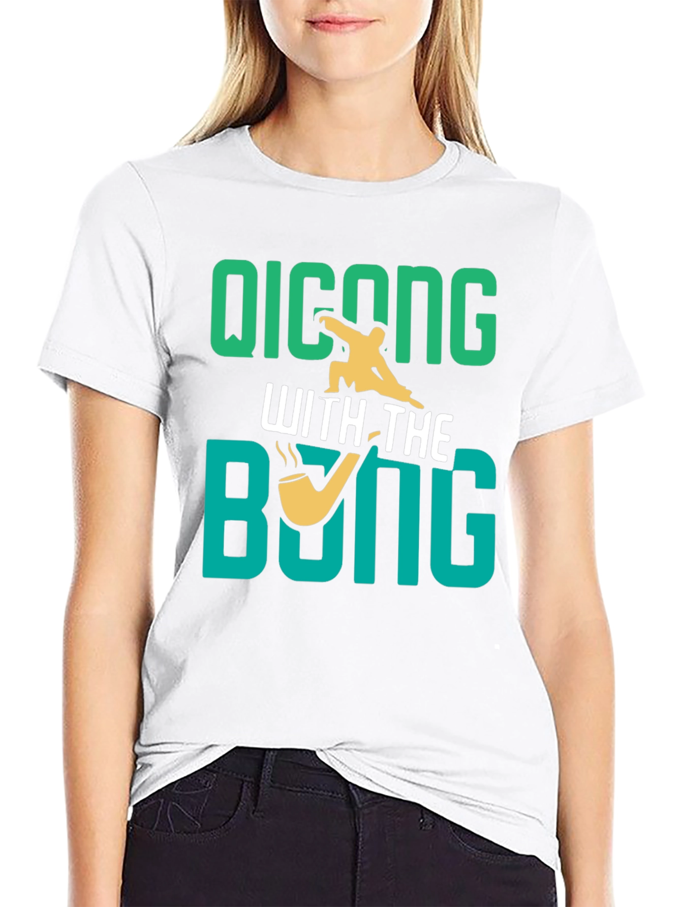 Camiseta Negra: Qicong With The Bong
