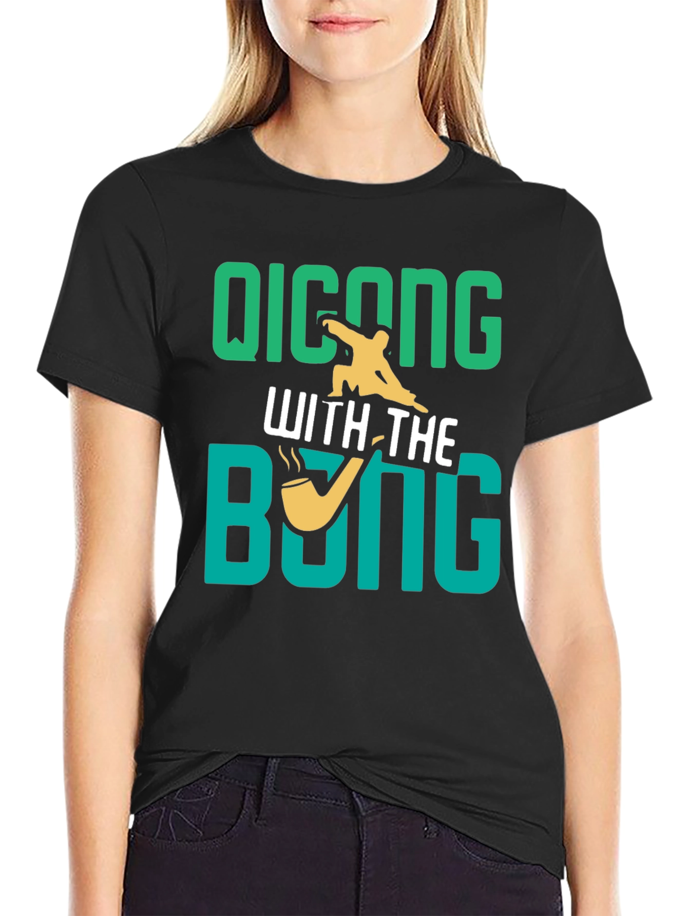 Camiseta Negra: Qicong With The Bong