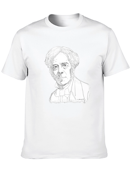 Camiseta Negra con Dibujo de Científico Histórico