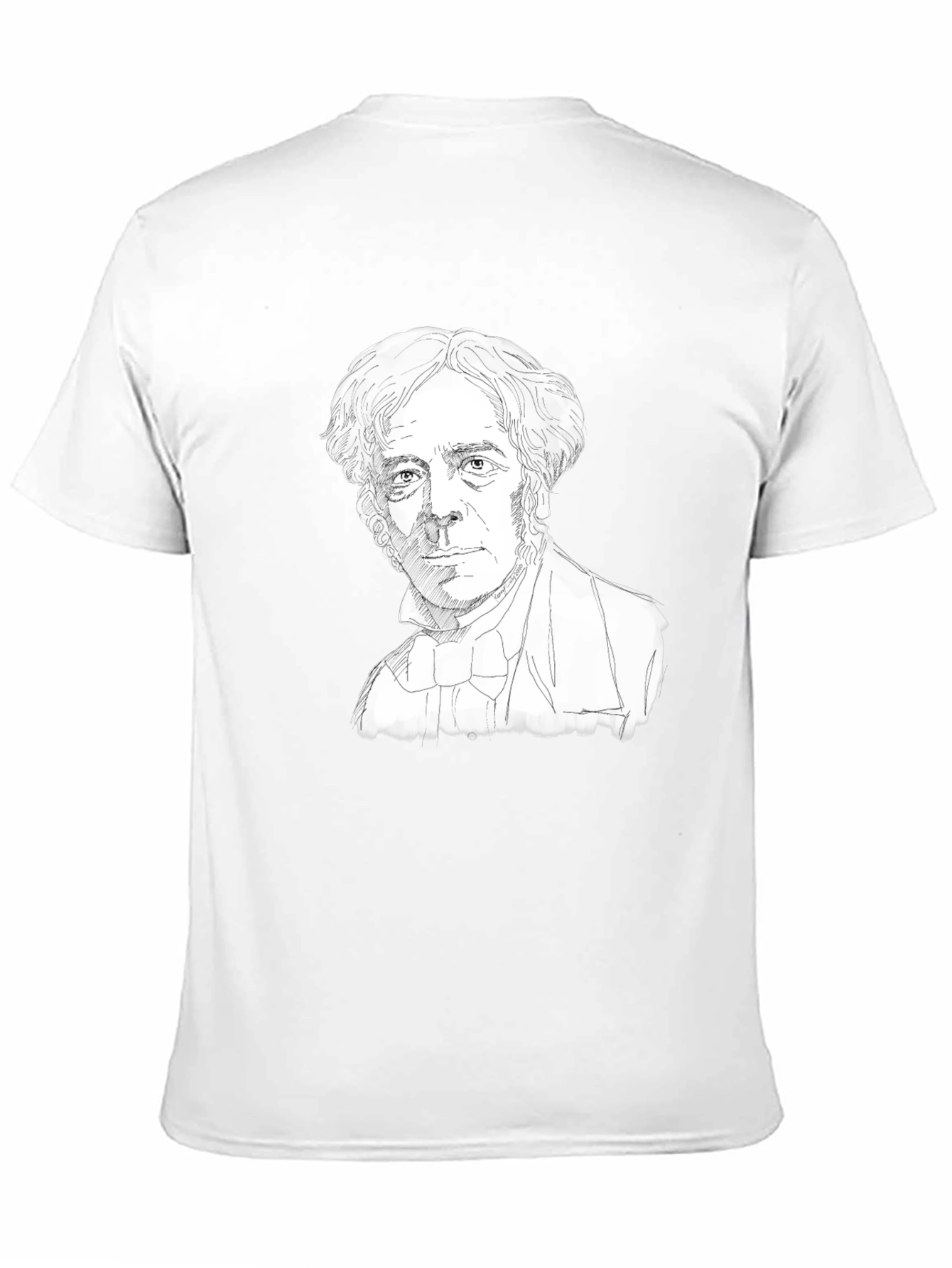 Camiseta Negra con Dibujo de Científico Histórico