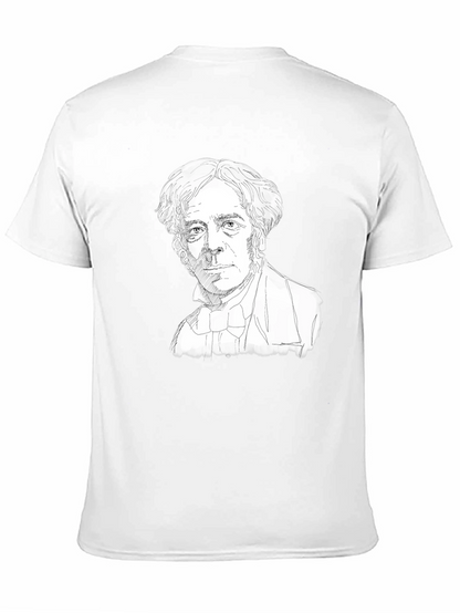 Camiseta Negra con Dibujo de Científico Histórico