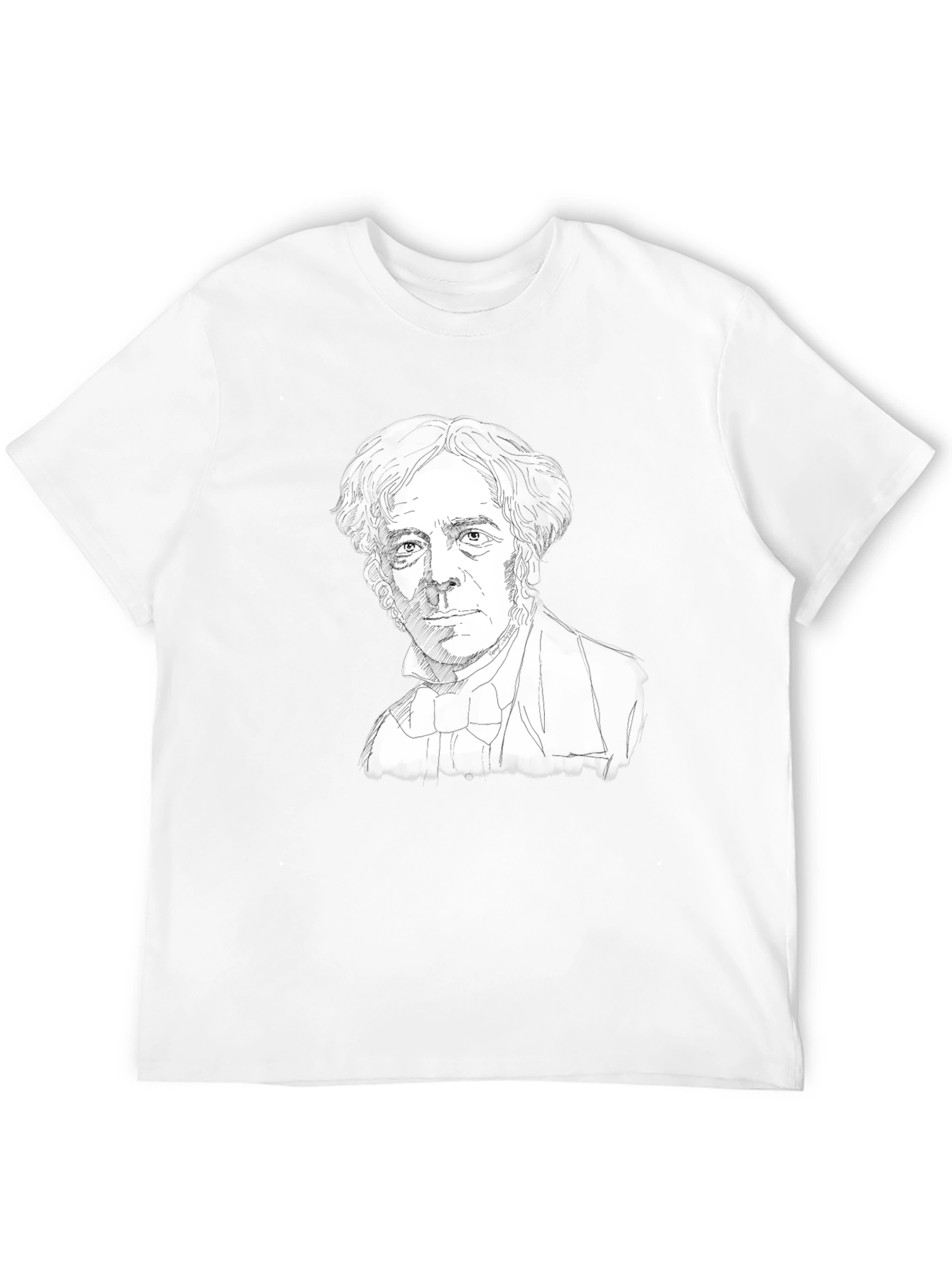 Camiseta Negra con Dibujo de Científico Histórico