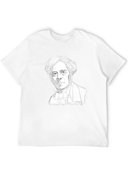 Camiseta Negra con Dibujo de Científico Histórico