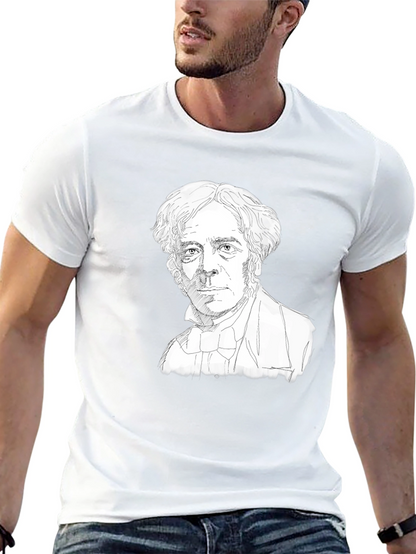 Camiseta Negra con Dibujo de Científico Histórico