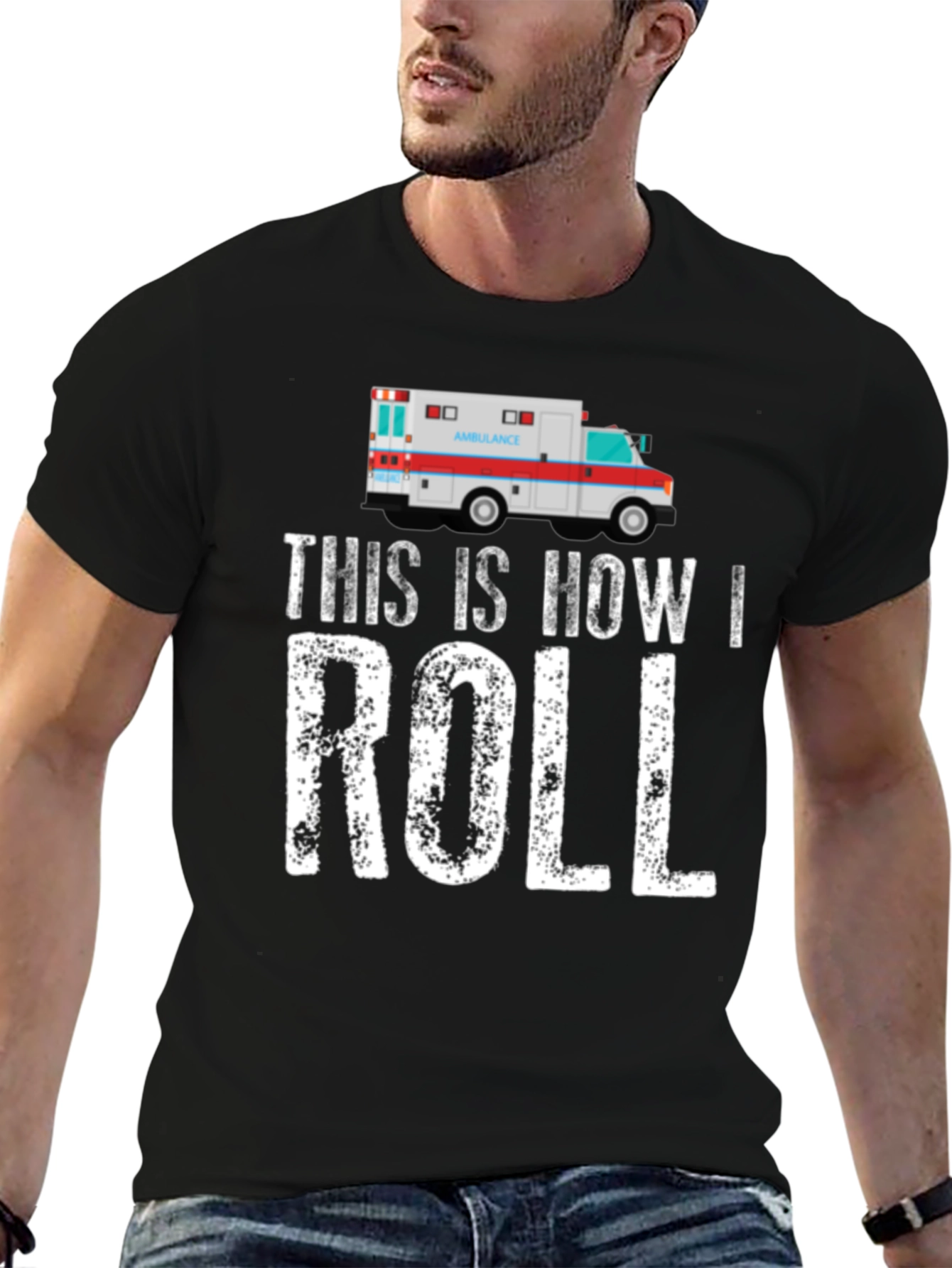 Camiseta Negra Así es Como Ruedo Ambulancia