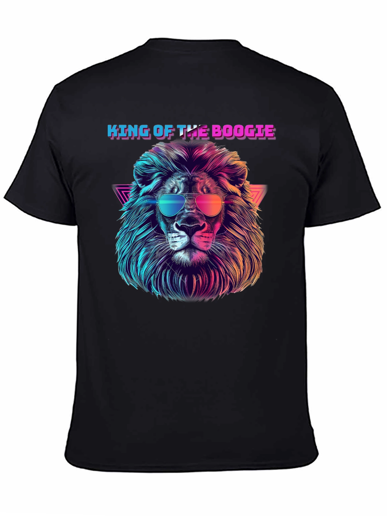 Camiseta Negra con León Retro King of the Boogie