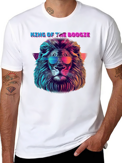 Camiseta Negra con León Retro King of the Boogie