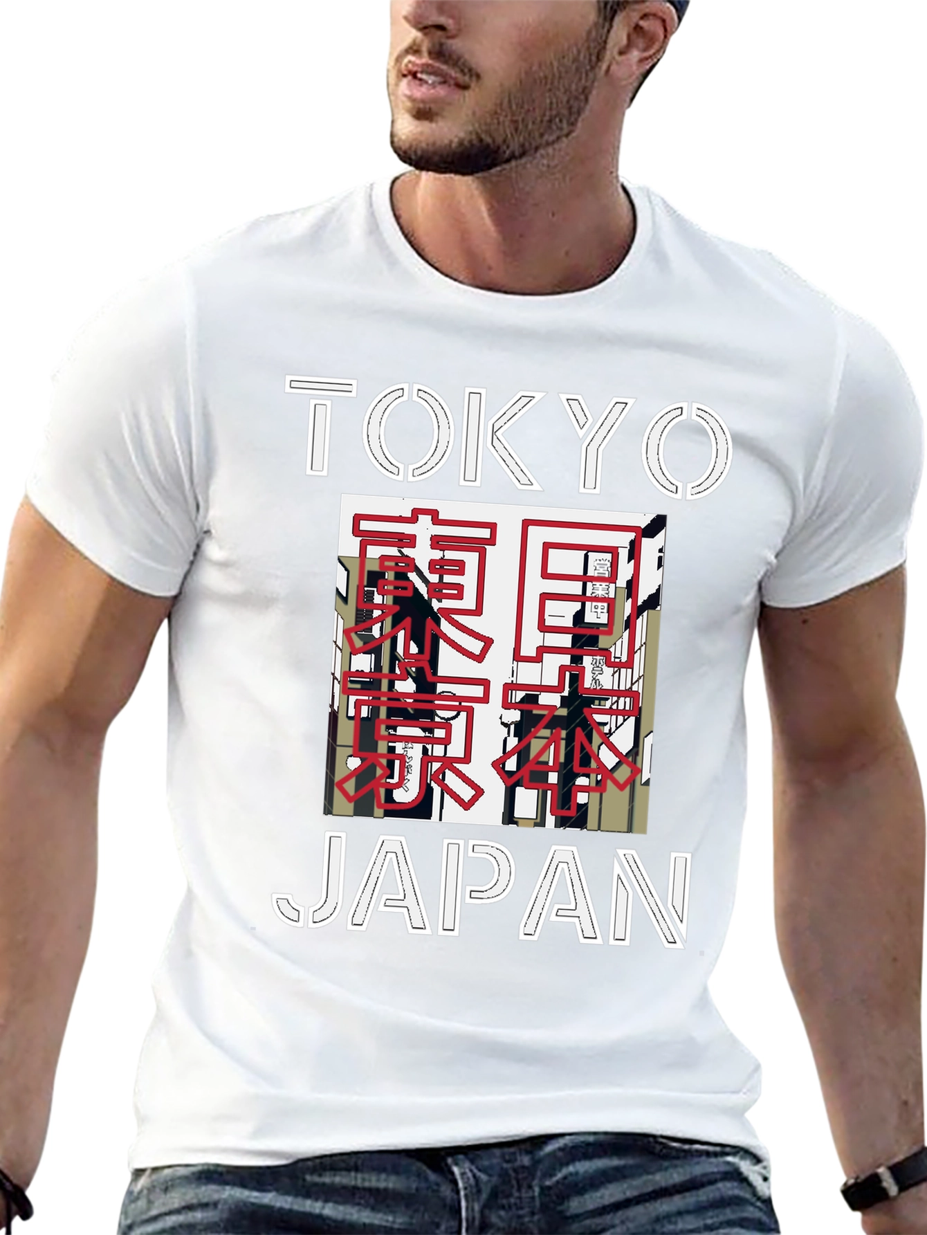 Camiseta Negra Tokyo Japón Diseño Gráfico