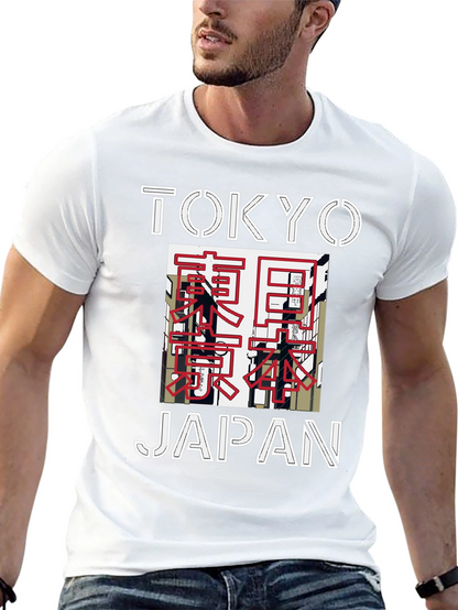 Camiseta Negra Tokyo Japón Diseño Gráfico