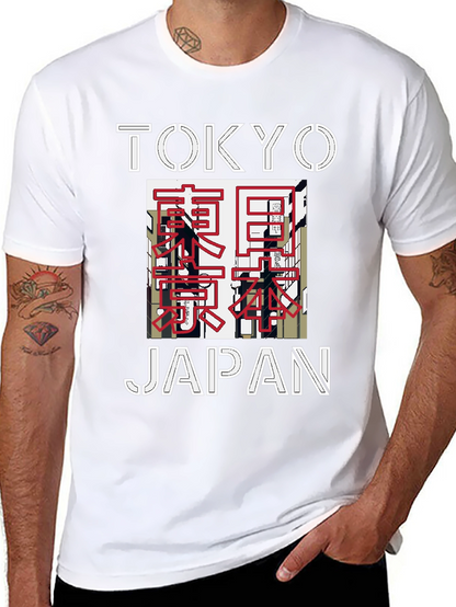 Camiseta Negra Tokyo Japón Diseño Gráfico