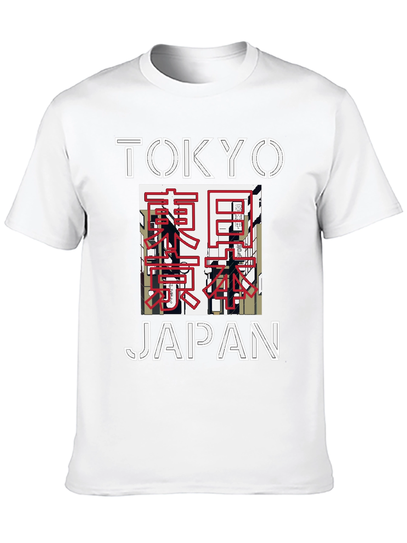 Camiseta Negra Tokyo Japón Diseño Gráfico