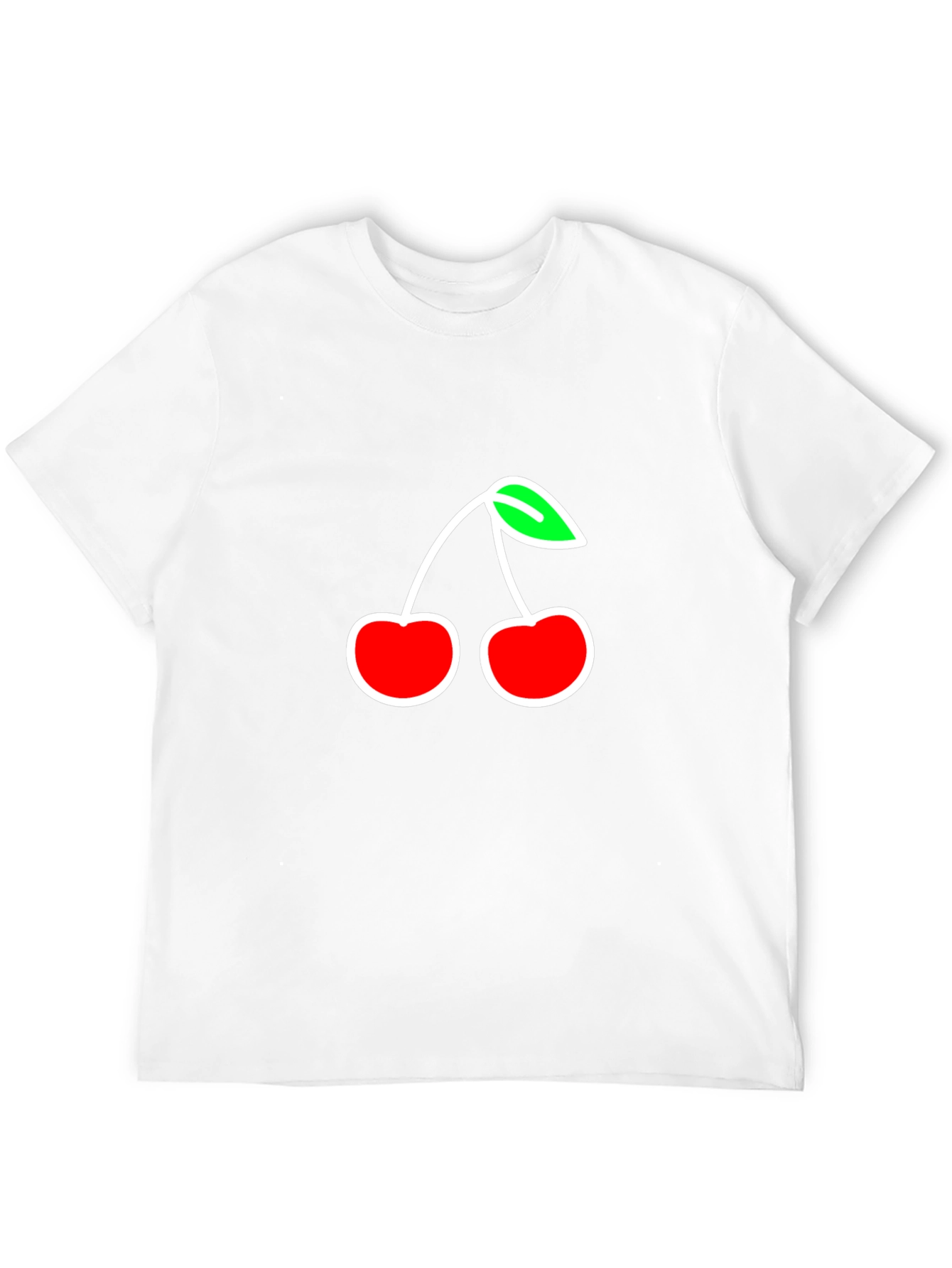 Camiseta Negra con Diseño de Cerezas