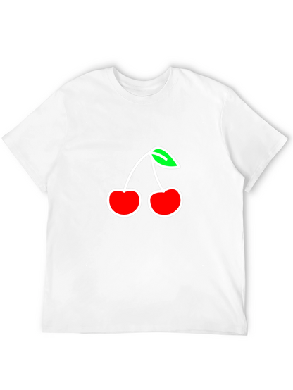 Camiseta Negra con Diseño de Cerezas