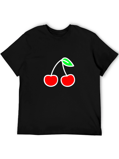 Camiseta Negra con Diseño de Cerezas