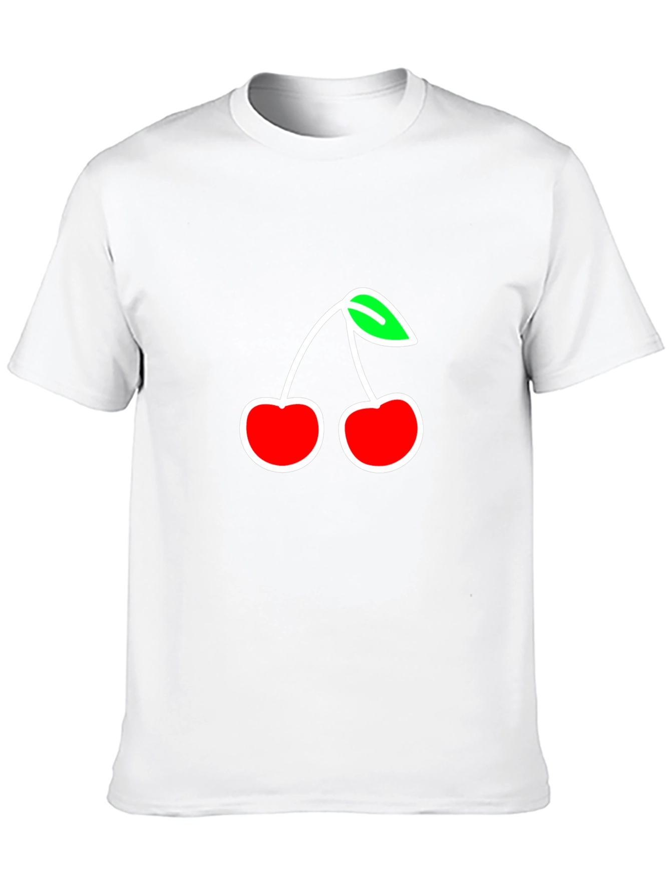 Camiseta Negra con Diseño de Cerezas