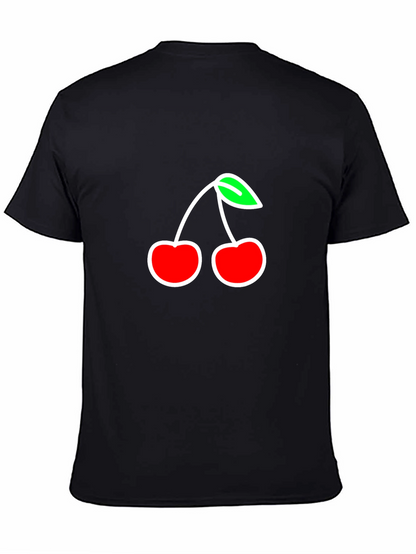 Camiseta Negra con Diseño de Cerezas
