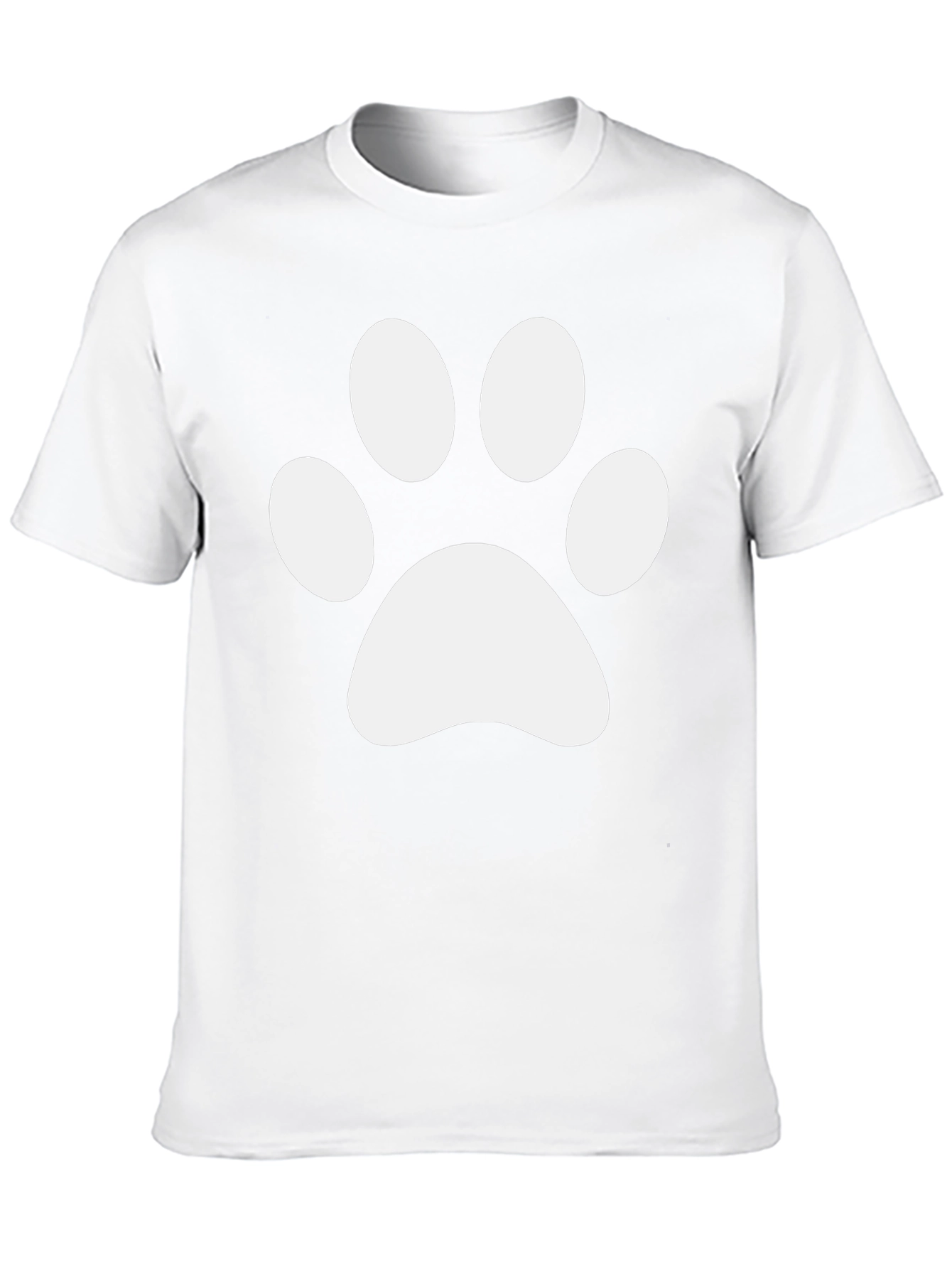 Camiseta Negra con Huella de Pata Blanca