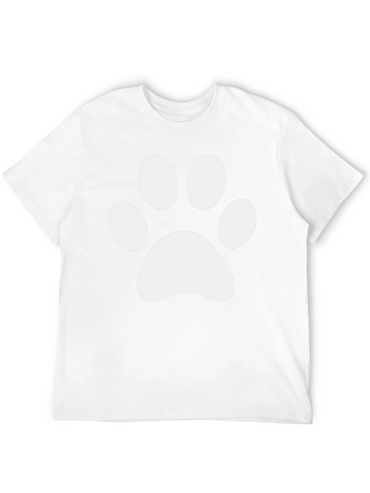 Camiseta Negra con Huella de Pata Blanca